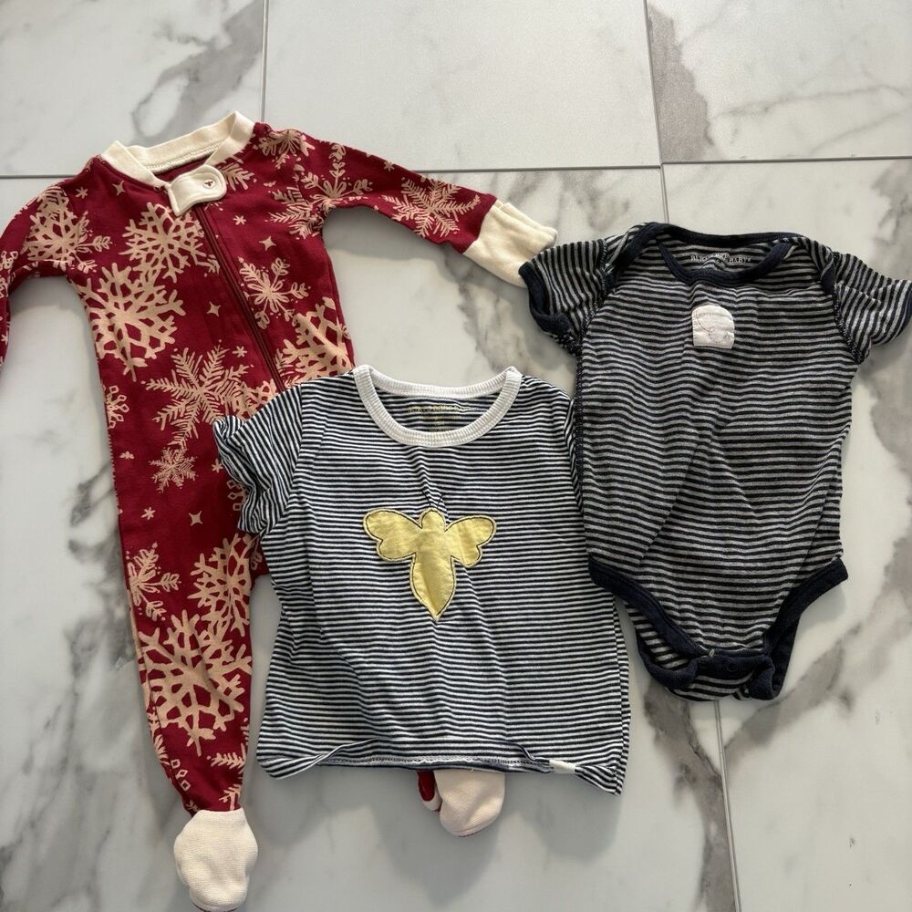Burt’s Bees Baby Lot Of 3 Clothing Items Various Sizes